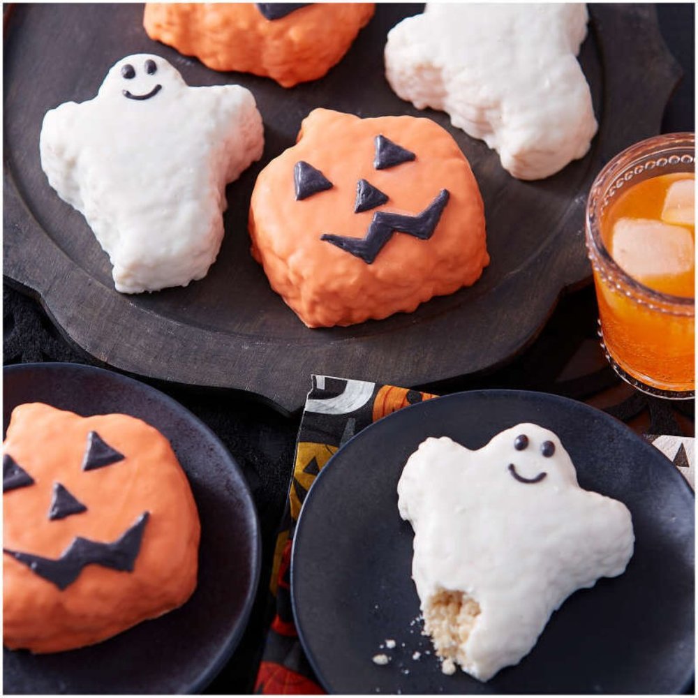 WILTON Halloween 3D Cupcake PAN Pumpkins Ghosts MUFFINS BAKE MOLD 16.5" X 10" 6